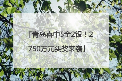 青岛喜中5金2银！2750万元头奖来袭
