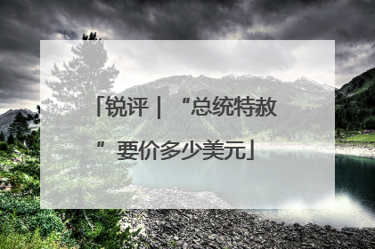 锐评｜“总统特赦”要价多少美元