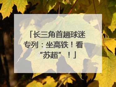 长三角首趟球迷专列：坐高铁！看“苏超”！