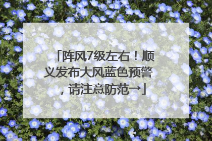 阵风7级左右！顺义发布大风蓝色预警，请注意防范→