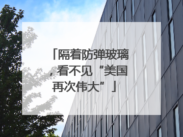 隔着防弹玻璃，看不见“美国再次伟大”