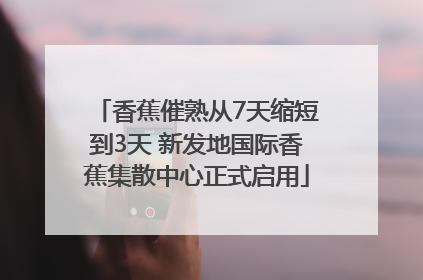 香蕉催熟从7天缩短到3天 新发地国际香蕉集散中心正式启用