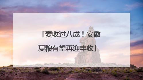 麦收过八成！安徽夏粮有望再迎丰收