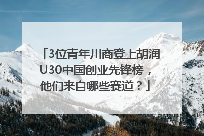 3位青年川商登上胡润U30中国创业先锋榜，他们来自哪些赛道？