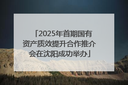 2025年首期国有资产质效提升合作推介会在沈阳成功举办