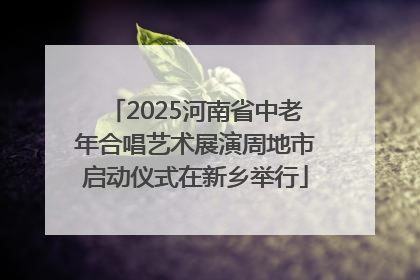 2025河南省中老年合唱艺术展演周地市启动仪式在新乡举行