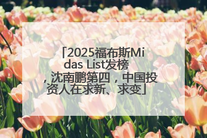 2025福布斯Midas List发榜，沈南鹏第四，中国投资人在求新、求变