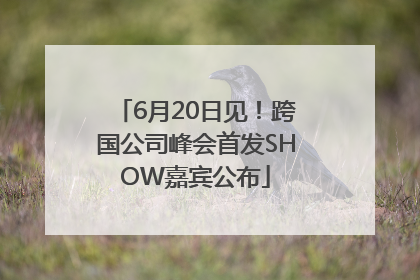 6月20日见！跨国公司峰会首发SHOW嘉宾公布